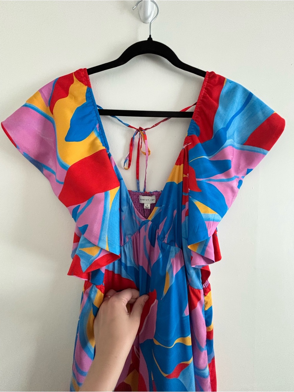 Adelyn Rae Vibrant Multicolor Floral Ruffle Dress - Picture 4 of 6